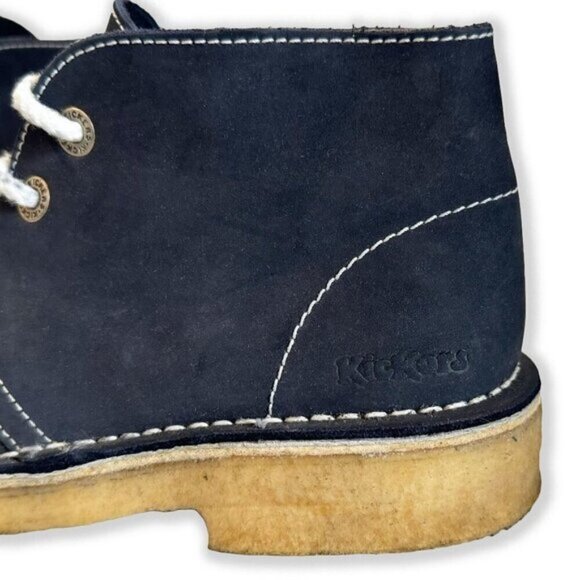 Kickers Navy Blue Nubuck Leather Ankle Desert Boots Back to School Fall Shoes - Picture 7 of 10